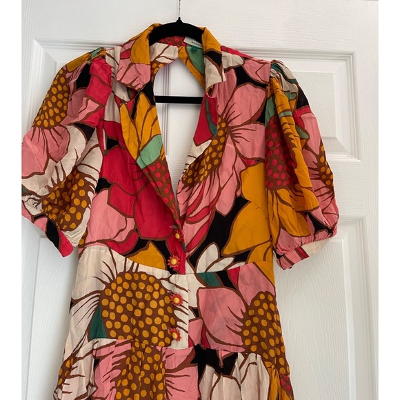 FARM RIO Colorful Sunflowers Midi Dress - Picture 9 of 11